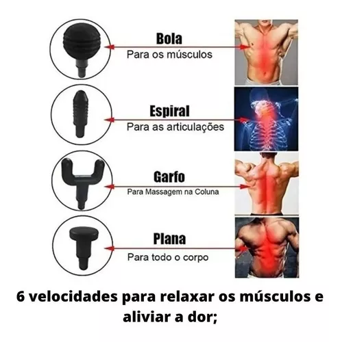 Massageador Elétrico Alta Frequência Profissional Muscular Massagem